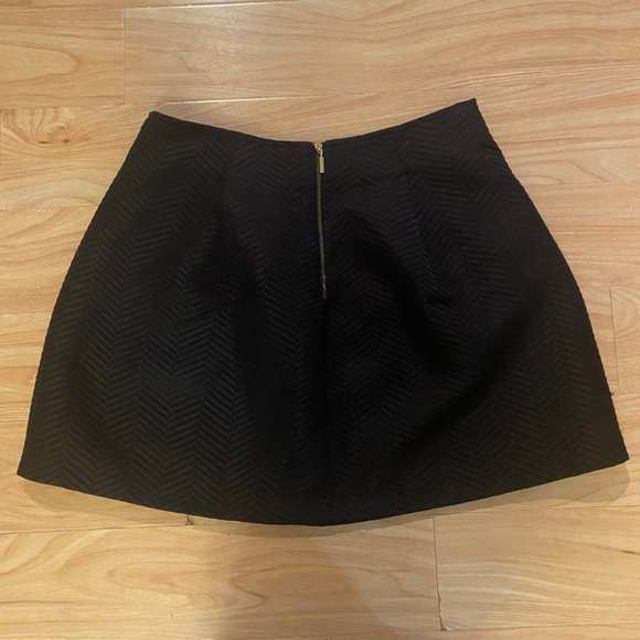 FB Sister Black Mini Skirt Chevron Pattern Size XL - Picture 4 of 5